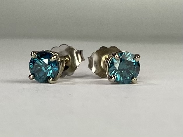 Blue Diamond Post Earrings - The Polished Edge Fine Jewelry