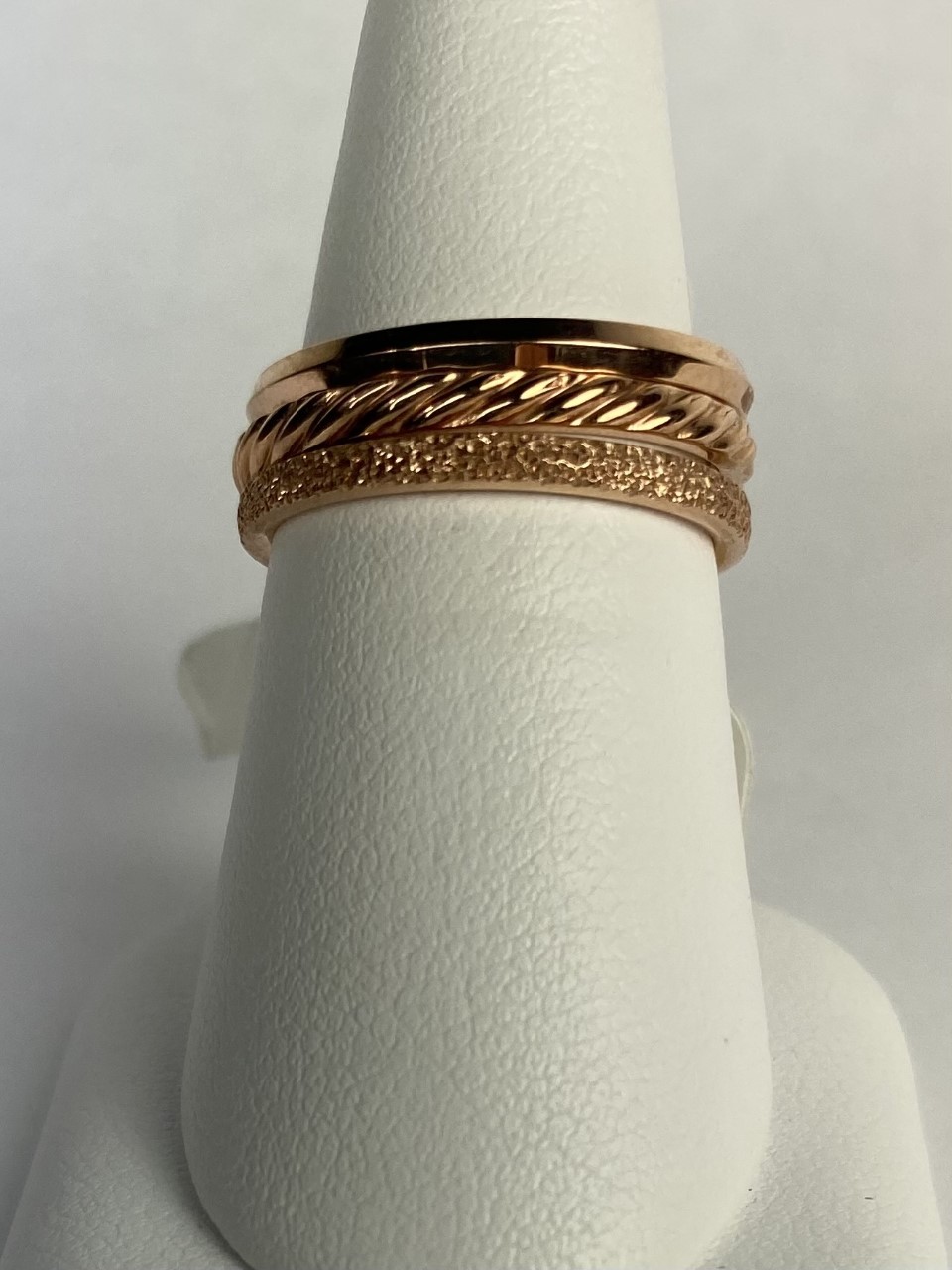 Textured Rose Gold Stack Set - The Polished Edge Fine Jewelry