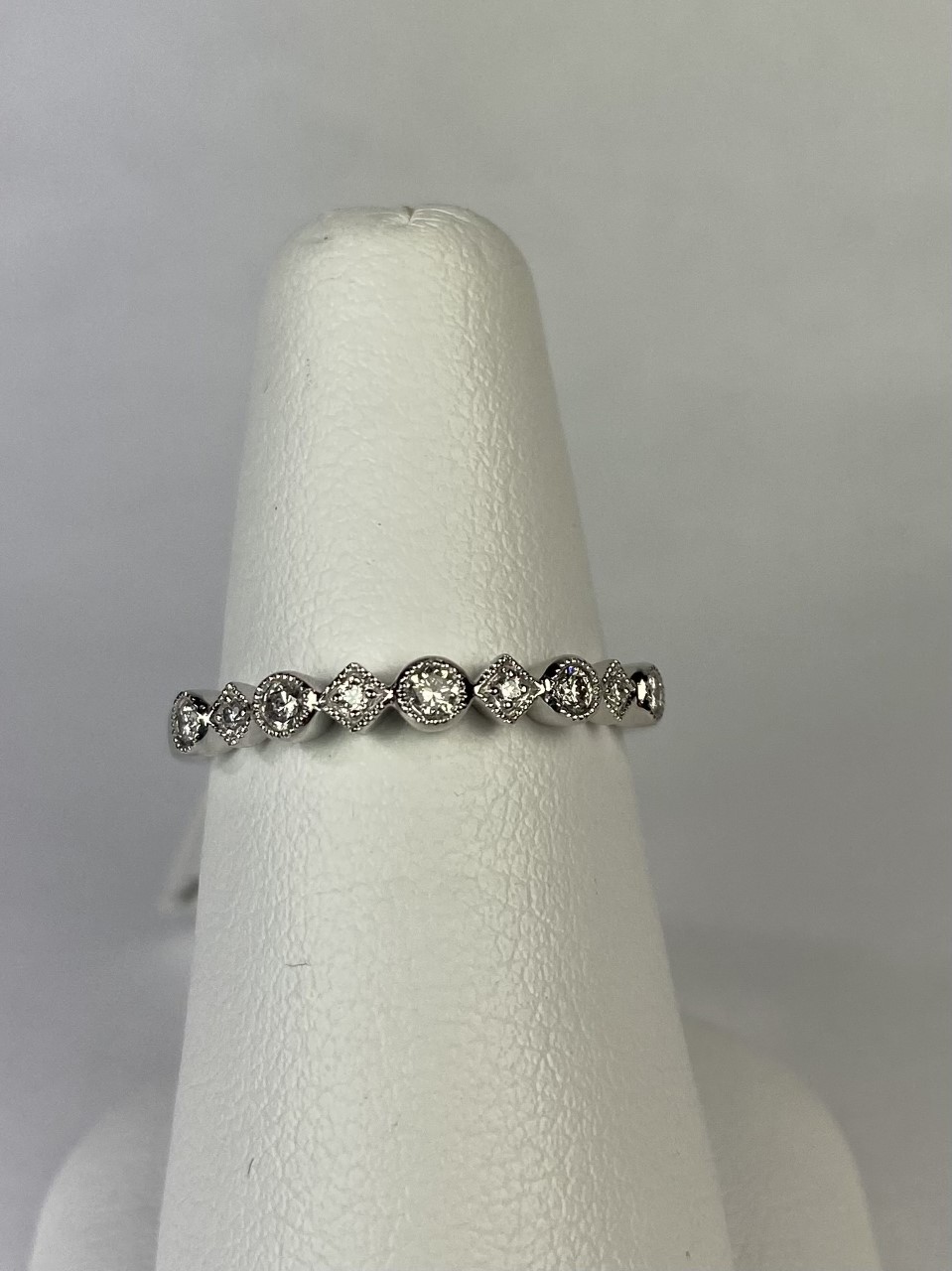 Square and Round Diamond Stack Ring - The Polished Edge Fine Jewelry